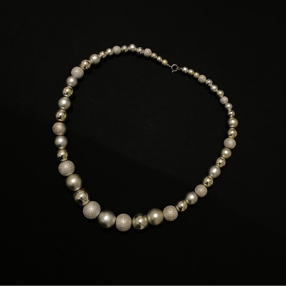 Jewelry - Classic Silver-Tone Bead Necklace